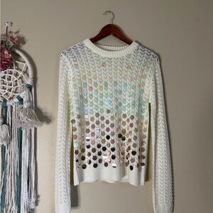 Endless Rose Sequin Embellished Knit Sweater Size Medium